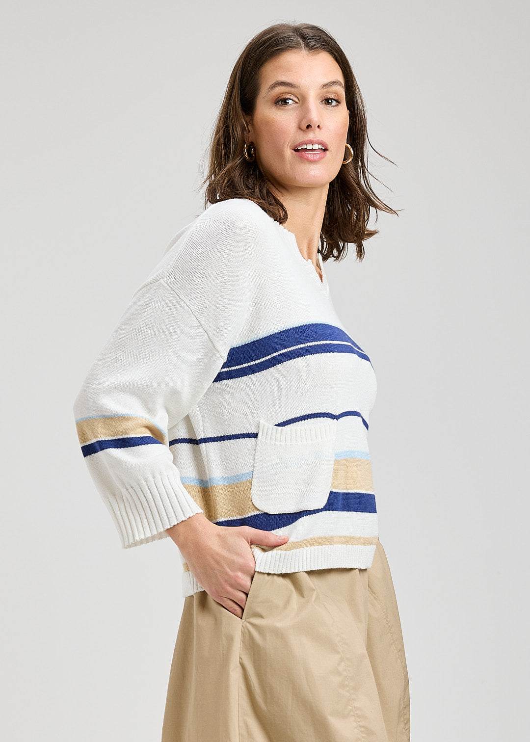 Crop Stripe Sweater