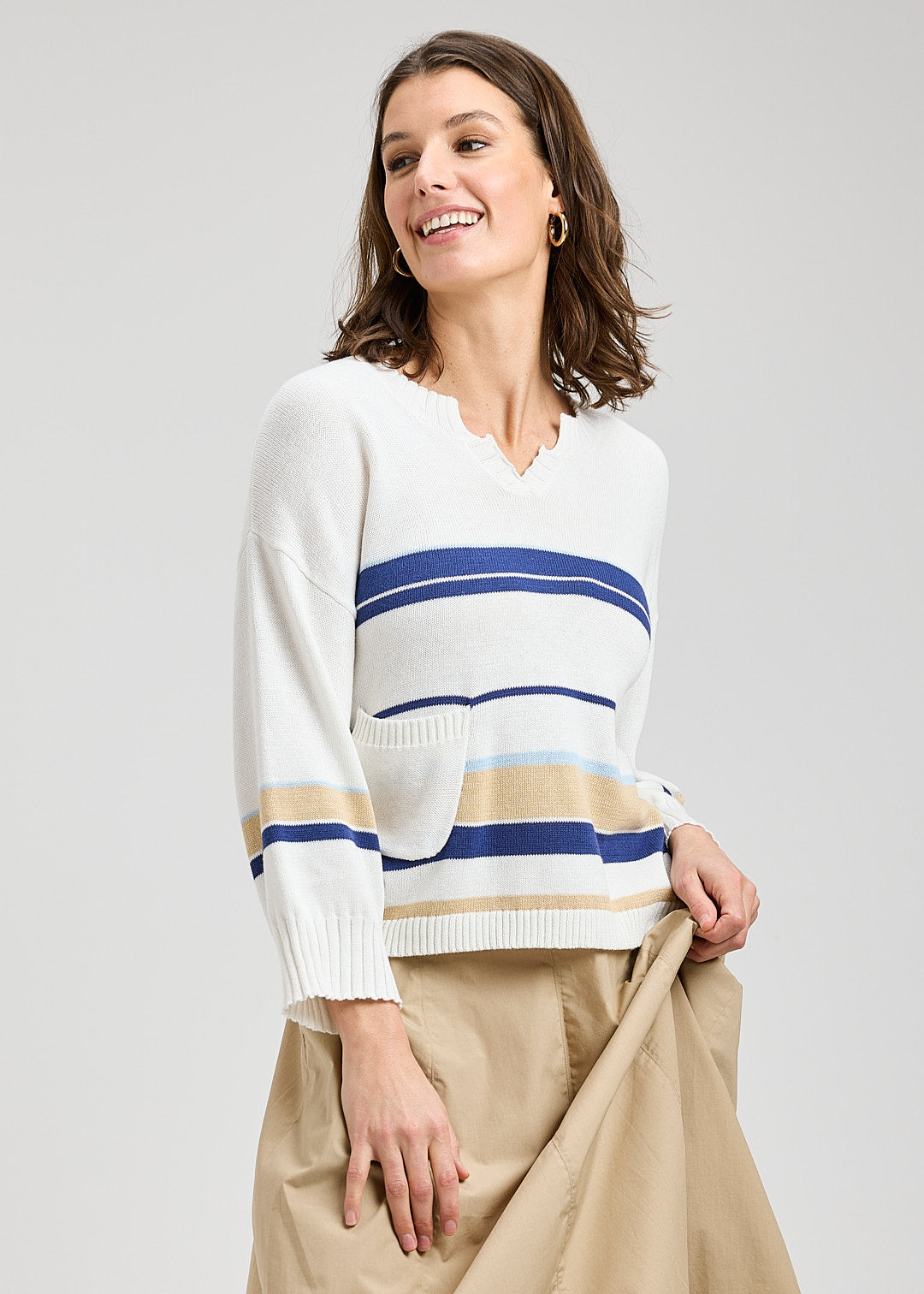 Crop Stripe Sweater