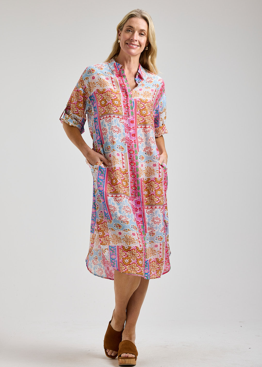 Print Shirt Dress