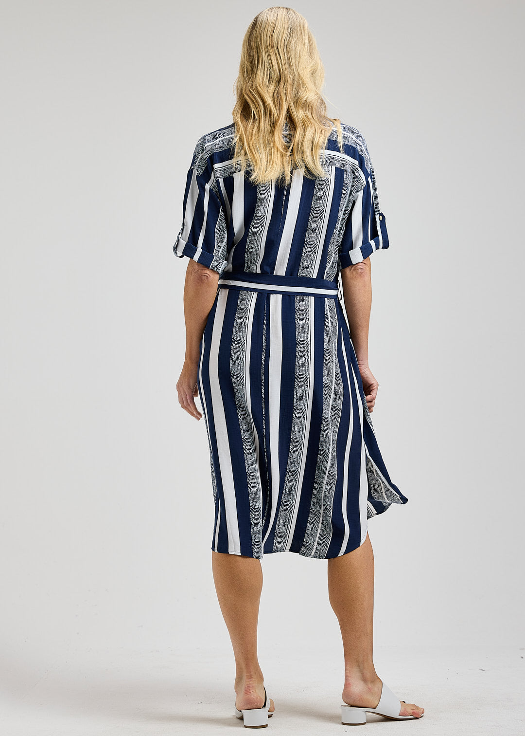 Nautical Stripe Shirt Dress