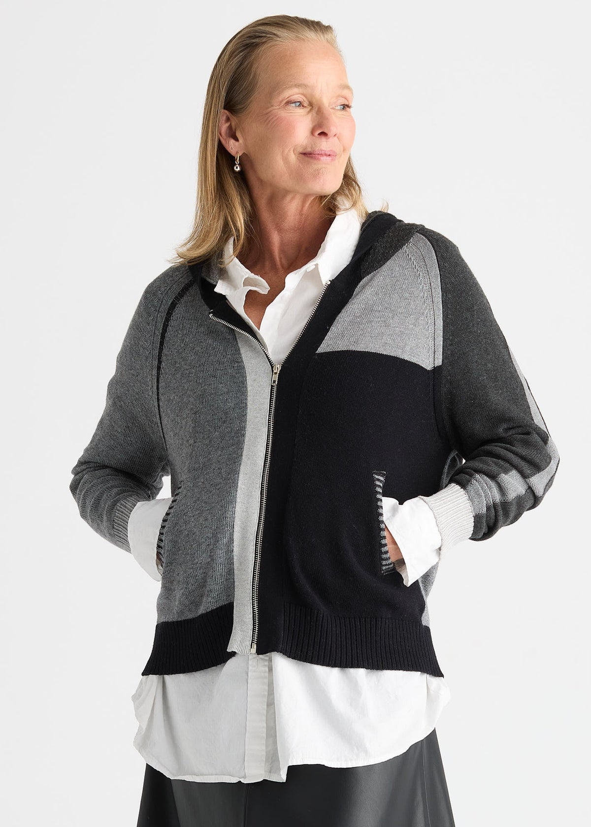 Plaited Zip Up Hoodie