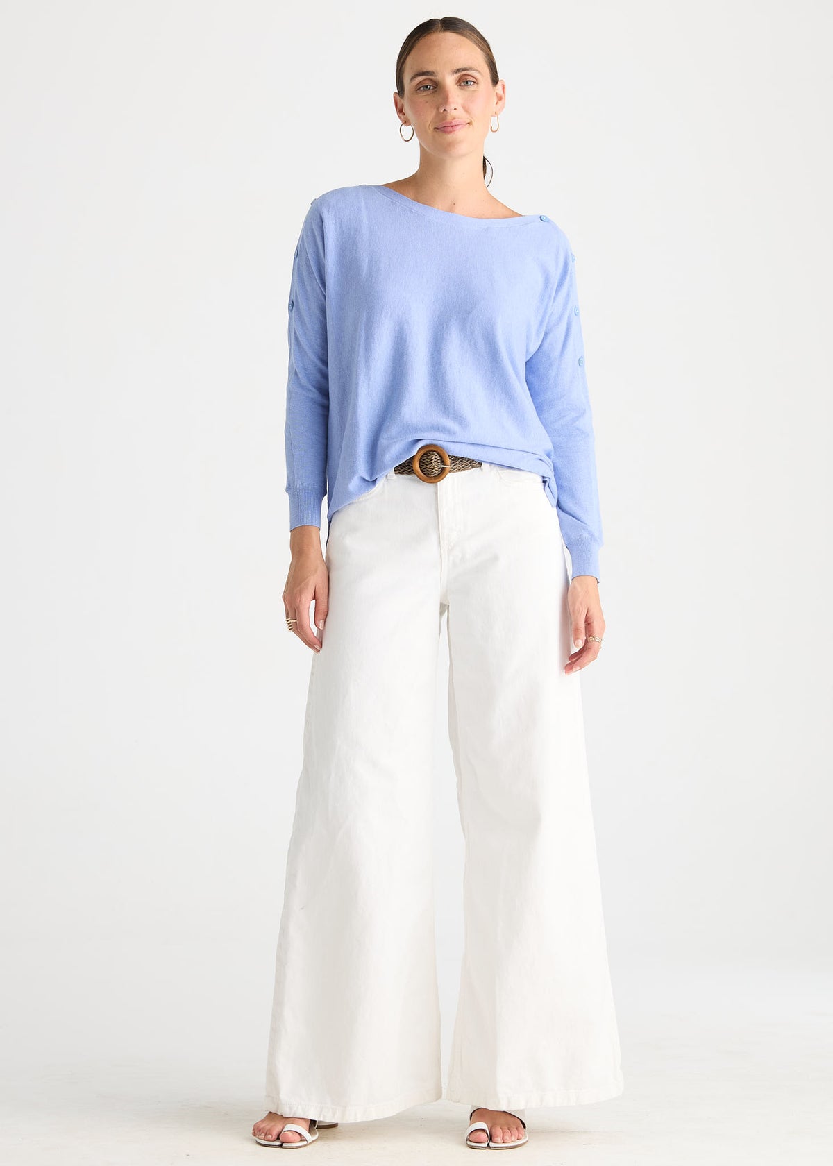 Button Boat Neck