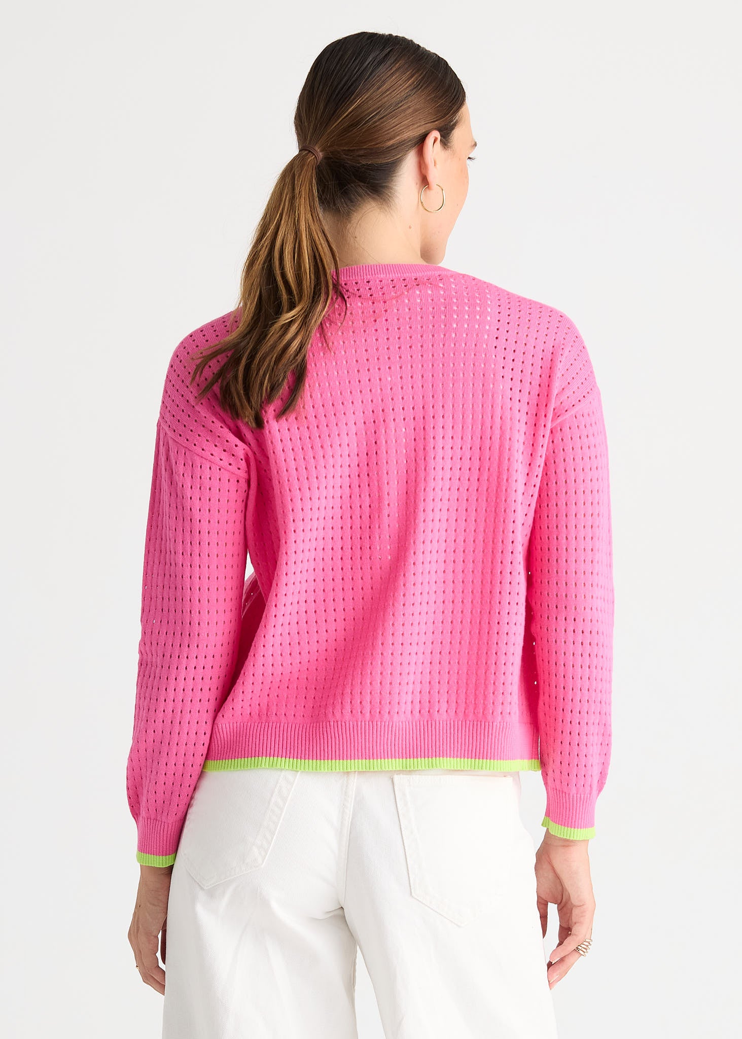 Pointelle Zip Cardi