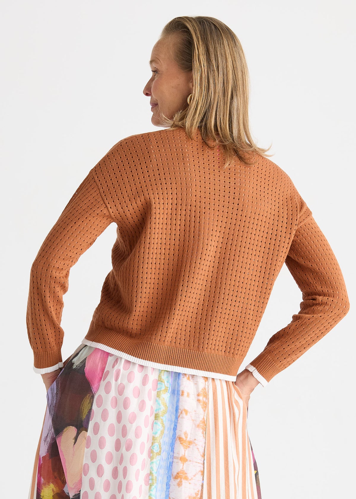 Pointelle Zip Cardi