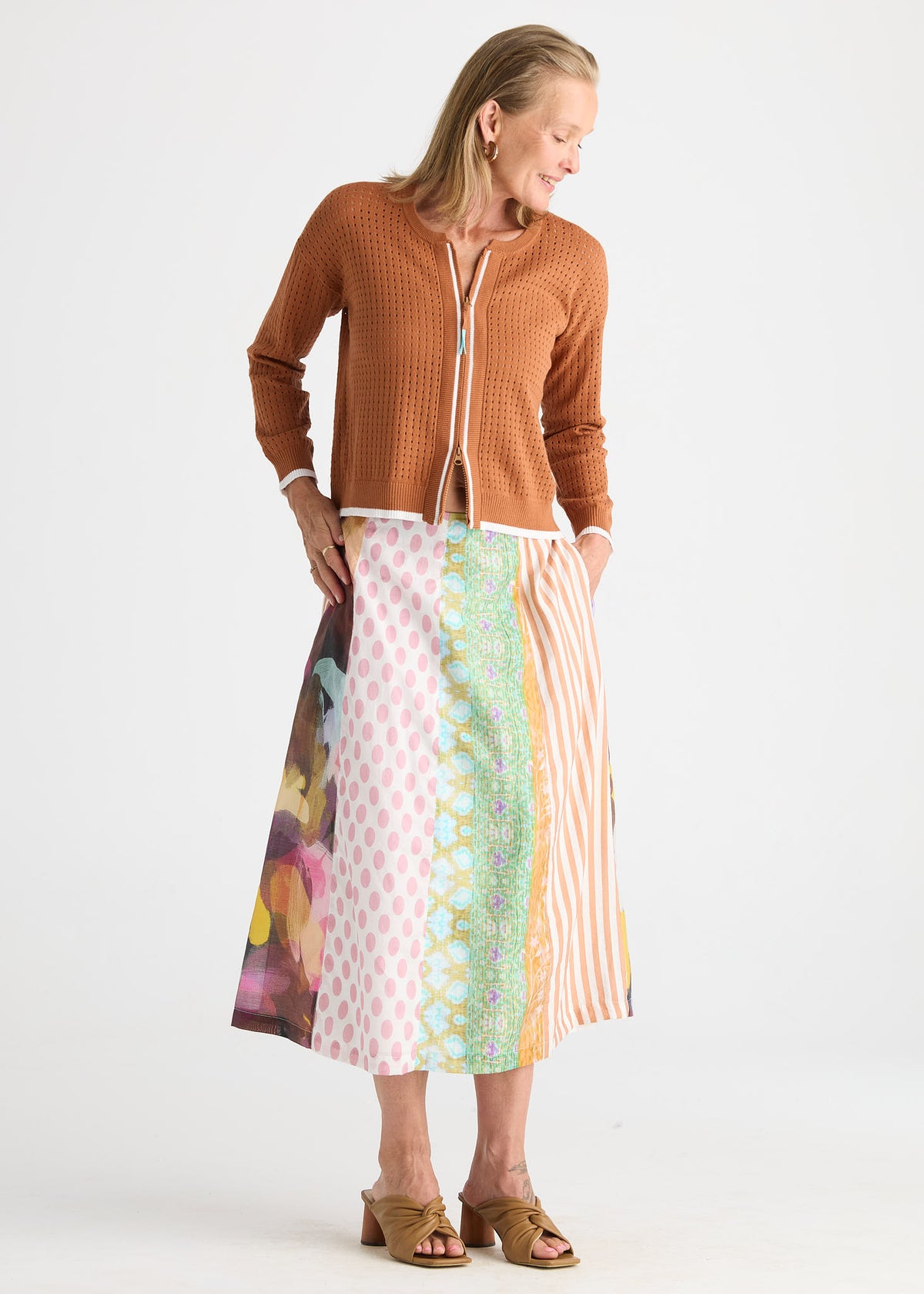 Pointelle Zip Cardi