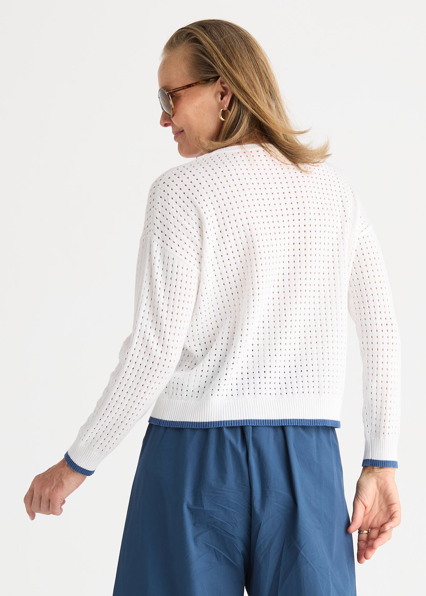 Pointelle Zip Cardi