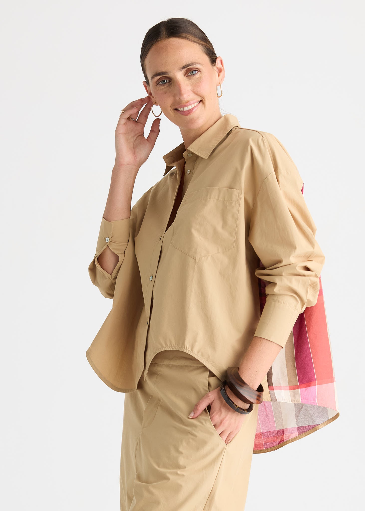 Checked Back Shirt