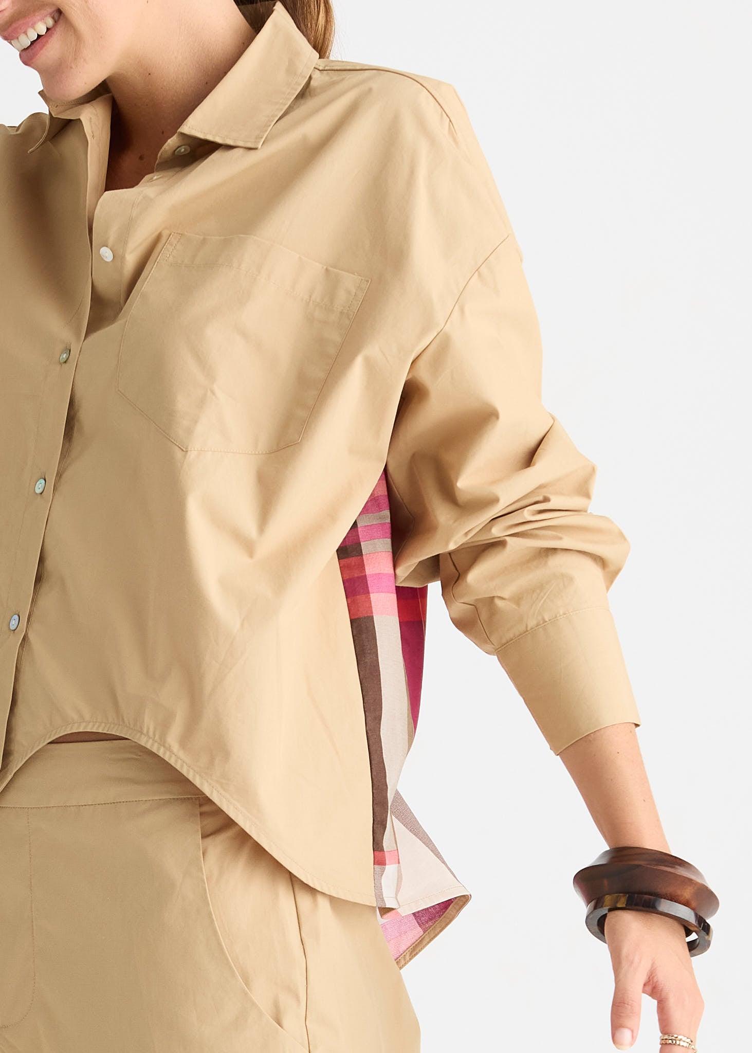Checked Back Shirt