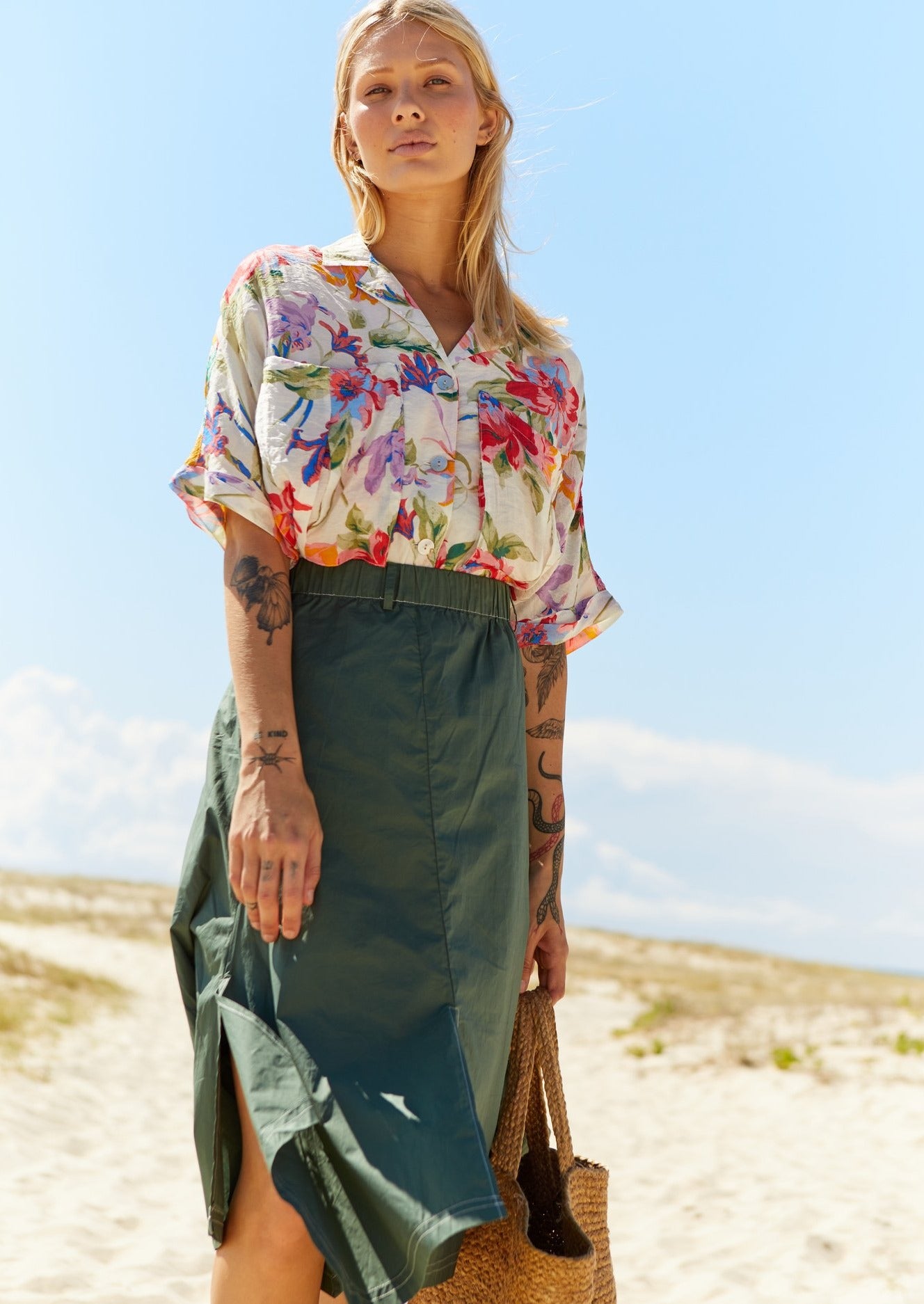 Polished Cotton Skirt