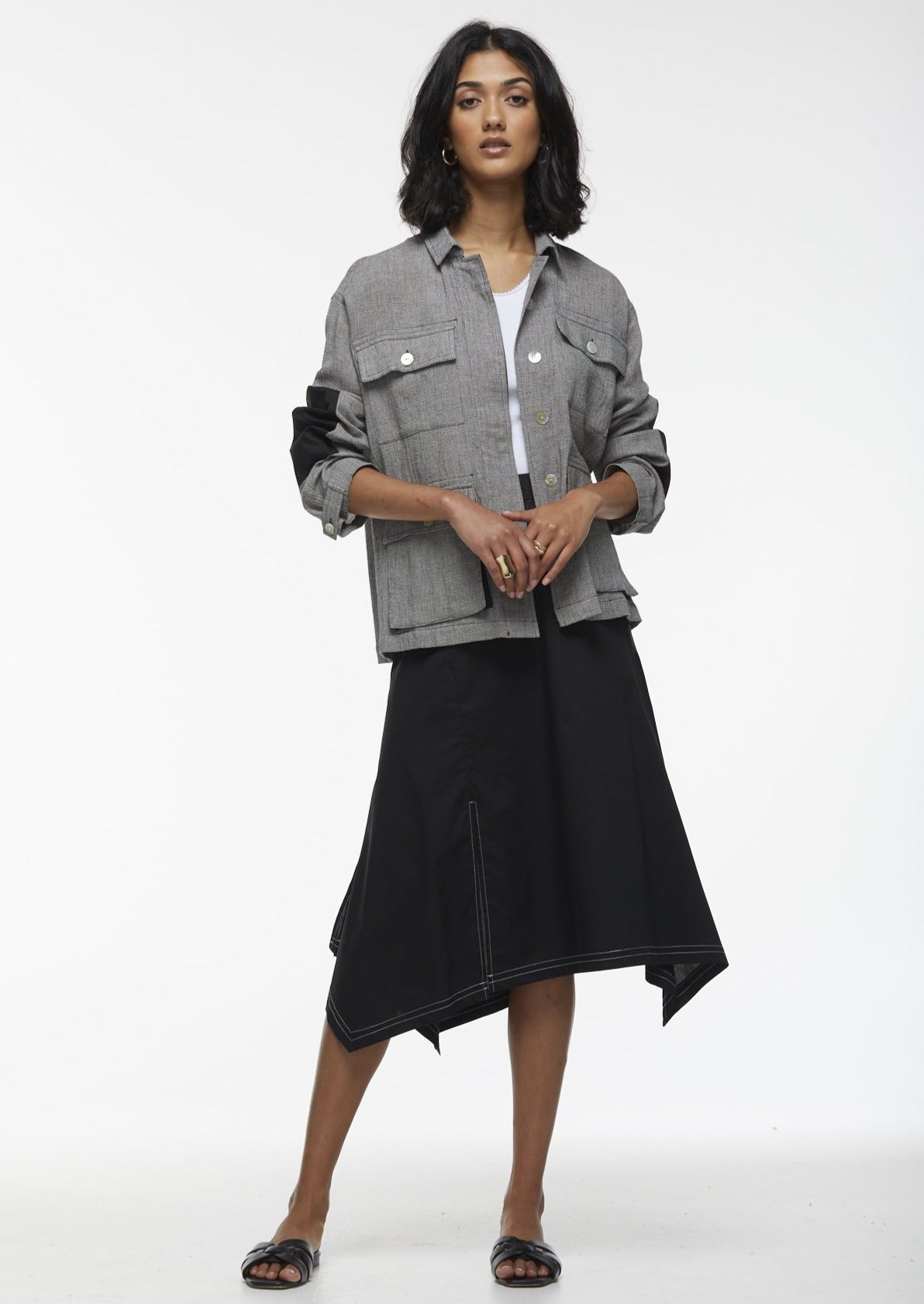 Polished Cotton Skirt