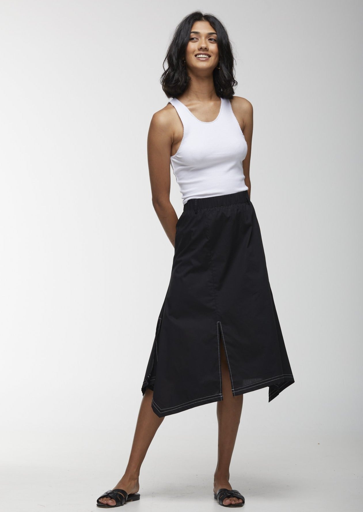 Polished Cotton Skirt